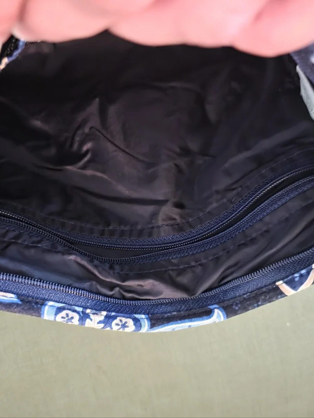 Vera Bradley Navy and Light Blue Paisley Quilted Cosmetic Pouch